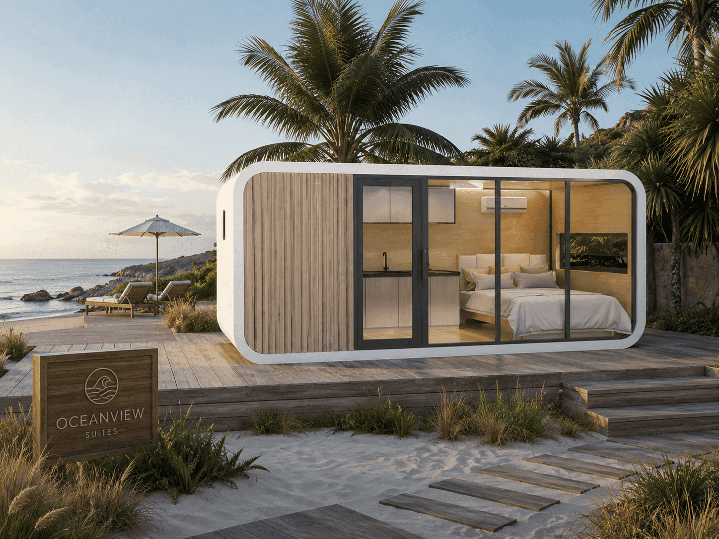Container Dobrável Double-Wing 40 pés (72 m²)