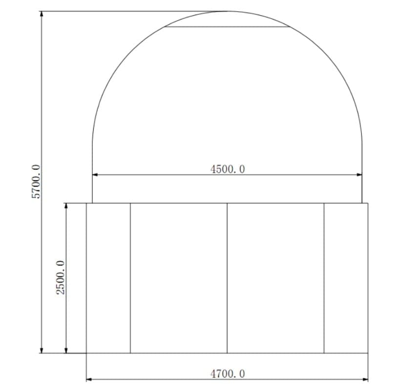 Cúpula Geodésica Dupla 6,0+2,5 m (33,2 m²)