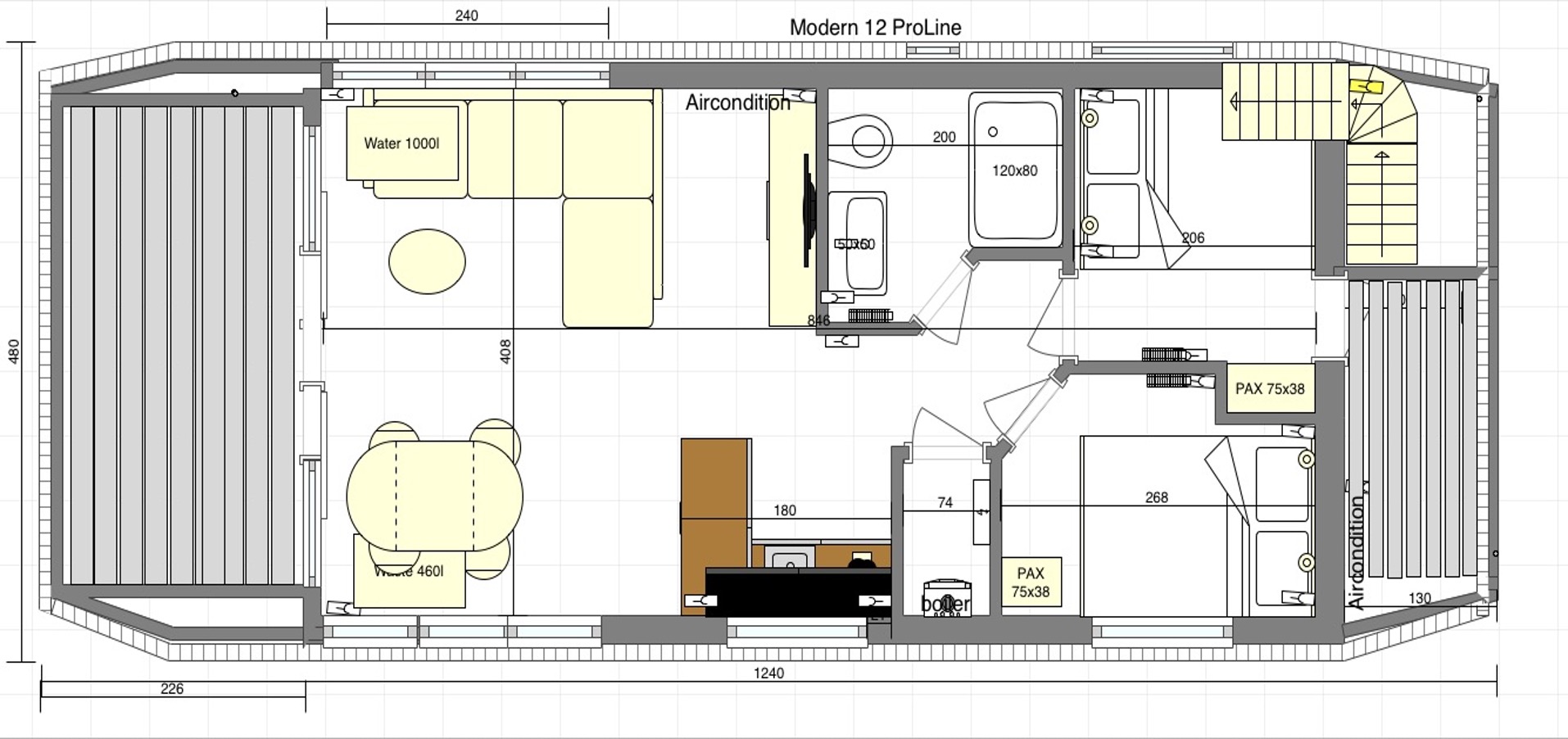 Houseboat Modern 12 ProLine 2 Bedrooms 34.00 m² 9
