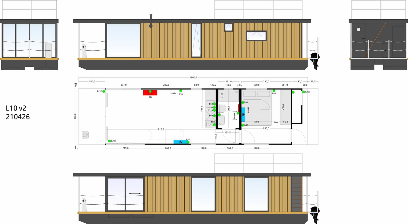 Casa Galleggiante Flutuante L10 2 Camere 34,10 m² 8