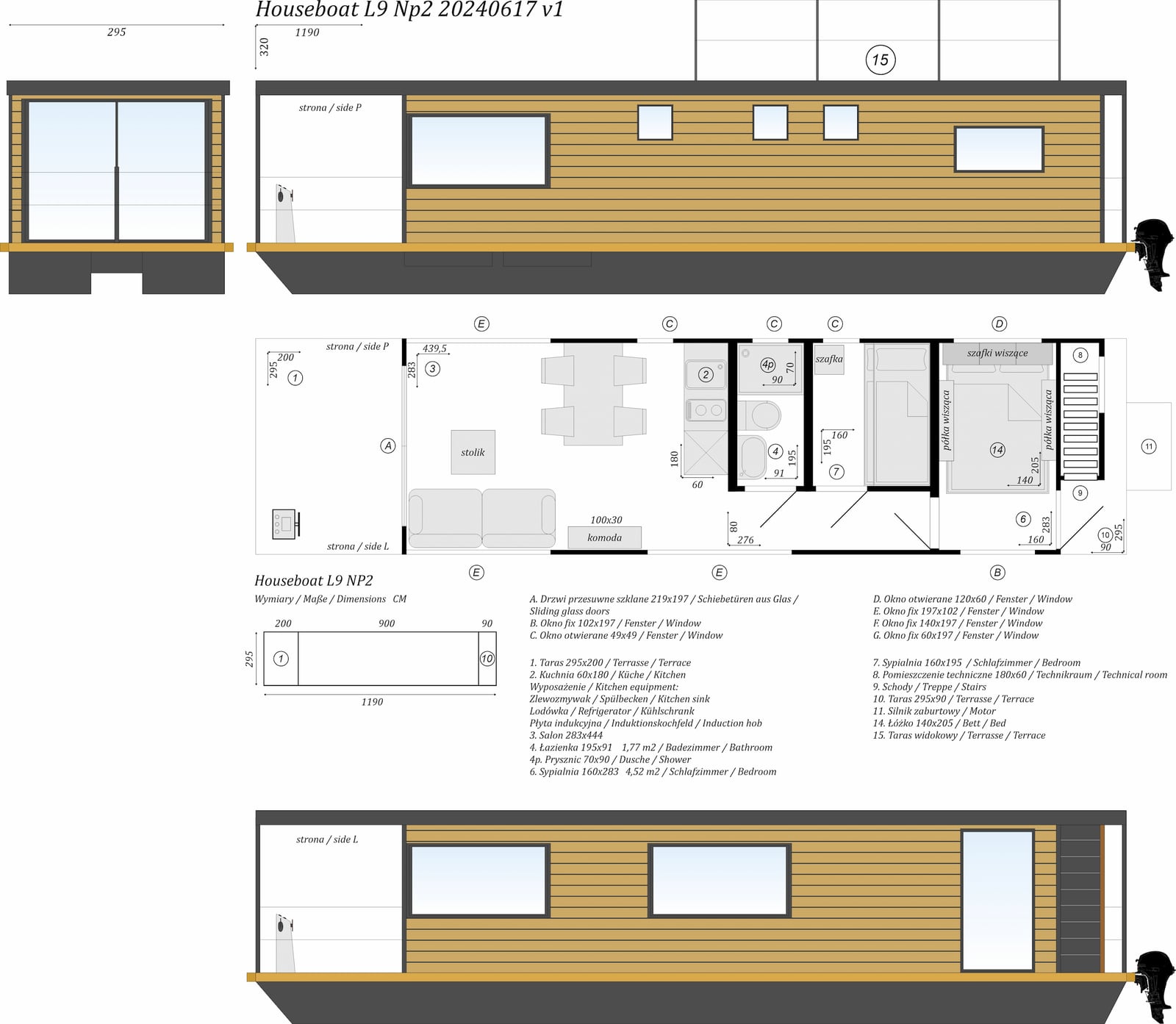 Houseboat Canal Boat 2 Bedrooms 35.70 m² 10