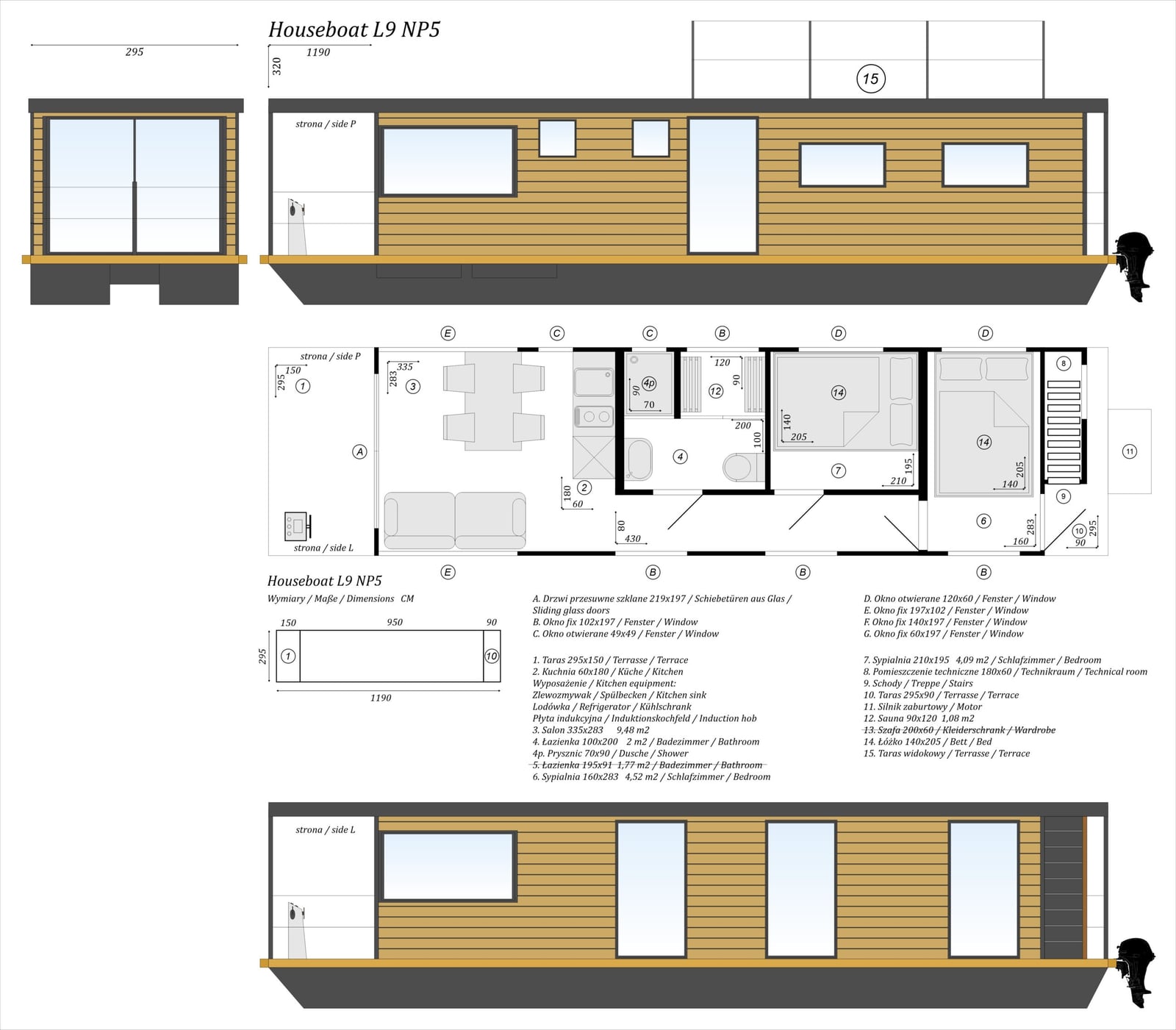 Houseboat Canal Boat 2 Bedrooms 35.70 m² 11