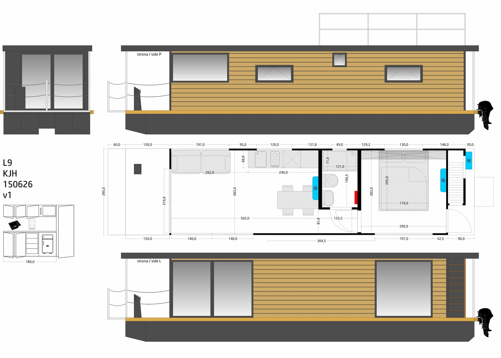 Houseboat Canal Boat 2 Bedrooms 35.70 m² 12