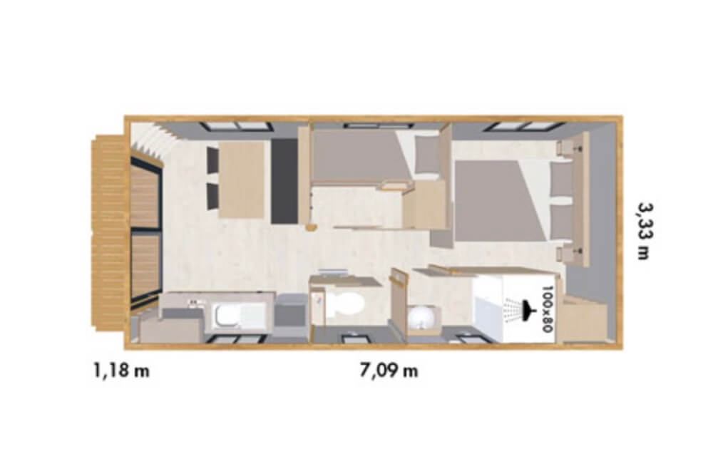Roulotte Forezienne 2 Bedrooms 24.82 m² 10