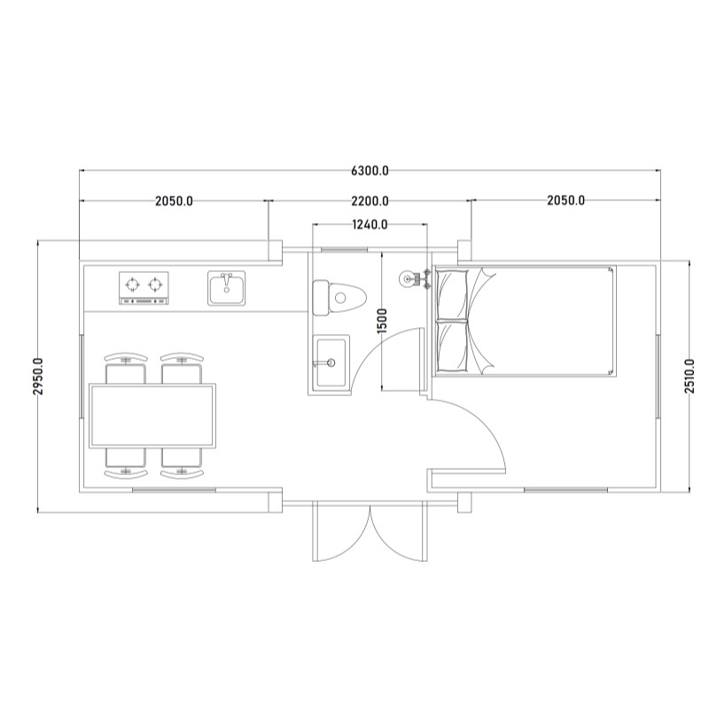 Container Expansível Premium 10 pés · Duplo Térreo (37 m²) 15