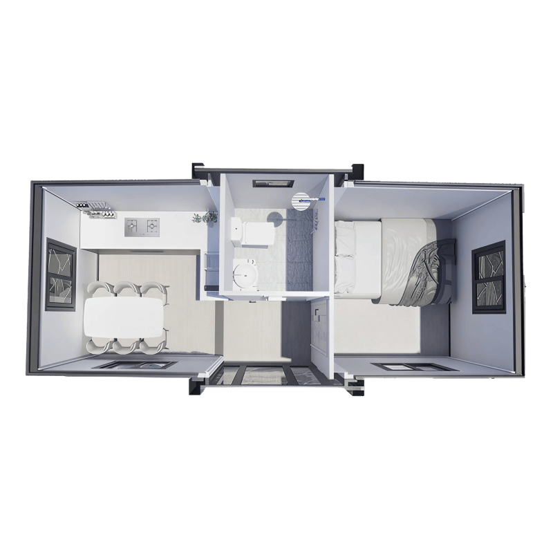 Container Expansível Premium 10 pés · Duplo Térreo (37 m²) 12