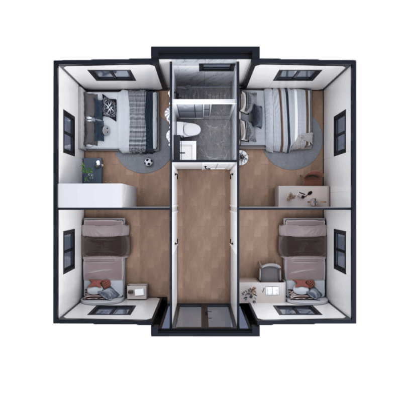 Container Expansível Premium Compacto 20 pés · Duplo Térreo (55 m²) 22